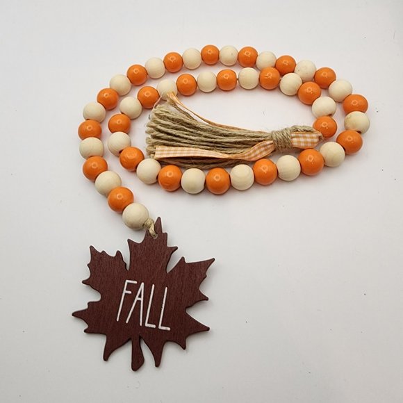Wood bead Garland with tassel  Fall Harvest Party Decor - Picture 1 of 4